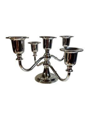 Candelabra Elegant Dining Centerpiece Vintage Silver Plated 5 Arm Heavy